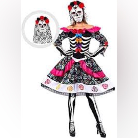 spooktacular costumes Other - SPOOKTACULAR CREATIONS Day of the Dead womens costume size Small NEW